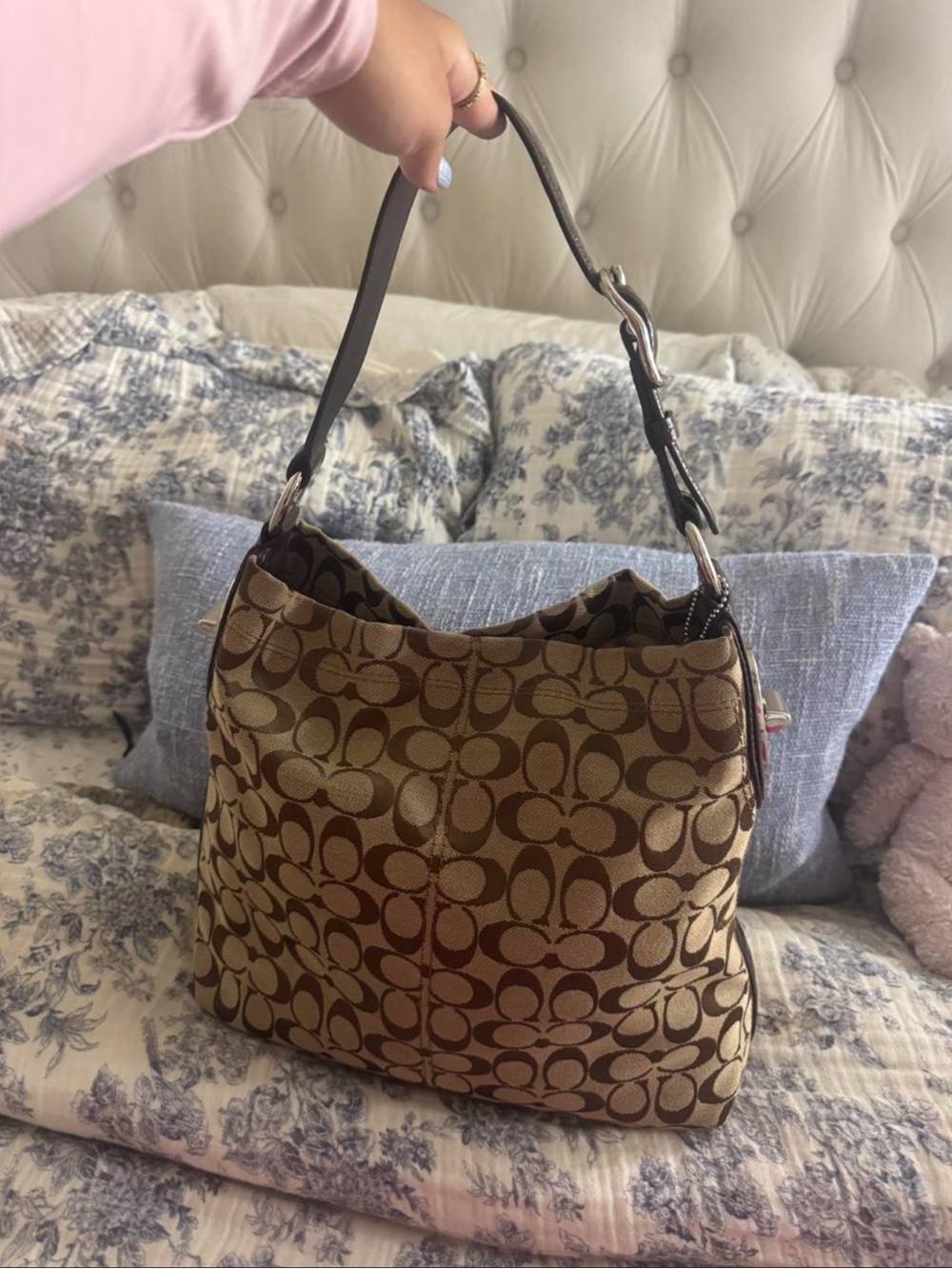 Coach Brown Signature Canvas Shoulder Bag